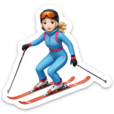 Woman Skiing Background Matterhorn sticker