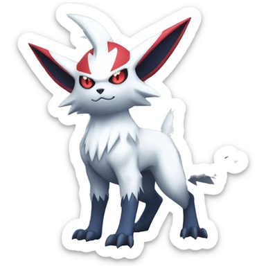 Cool Edgy Absol-Zangoose-Sneasel-Quilava, full body sticker