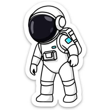 happy little astroneer in a white suit and helmet sticker