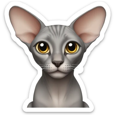 A grey sphinx cat sticker