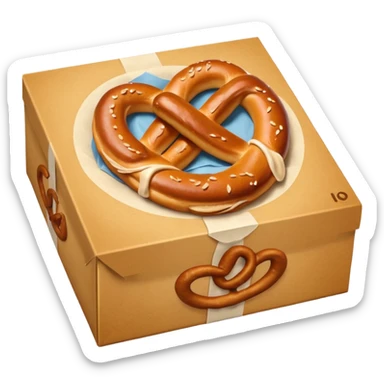 Pretzel on food paper box sticker