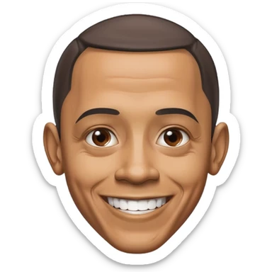 barrack obama with a insanley large forhead sticker