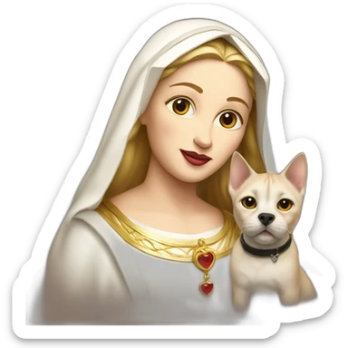 madonna with a dog-cat sticker