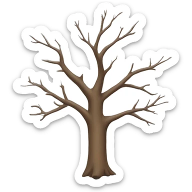 a bare tree without leaves sticker