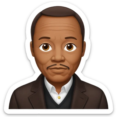 Quincy Jones with dark brown hair sticker