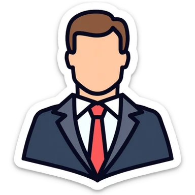 professional businessman with tie and suit sticker
