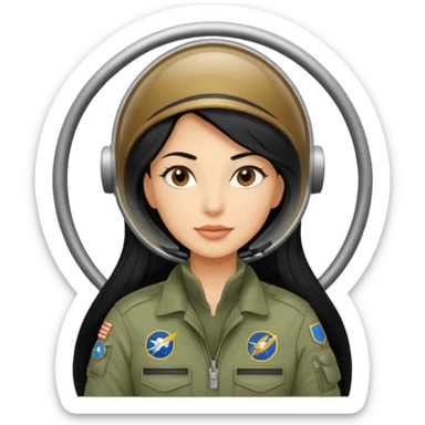 Femme cheveux long noir travaille dans le domaine de l'aéronautique sticker