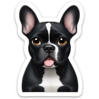 Black French bulldog sticker