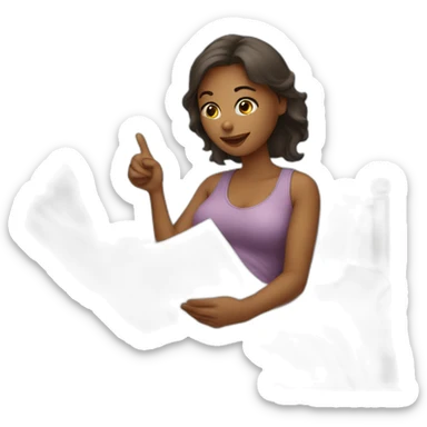 Woman holding a goodnight message sticker