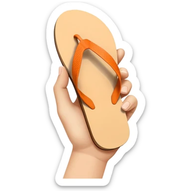 hand holding a flip flop sticker