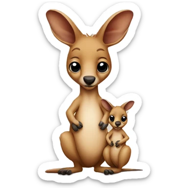 kangaroo with baby in its pouch sticker