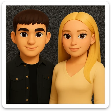 Keep the image unchanged except slightly spread the people apart from each other. Preserve the original style and background as is. sticker