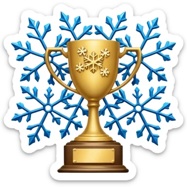 3rd runner up trophy for a winter holiday themed decorating contest sticker