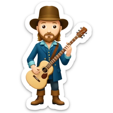 Jethro Tull (Band): A legendary British progressive rock band led by Ian Anderson, named after the 18th-century agriculturist. jethro holds an elecric guitar sticker