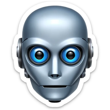 Crée-moi un robot sympathique, pour un chatbot moderne, je veux uniquement la tête sans le corps inspiré de Star Wars sticker