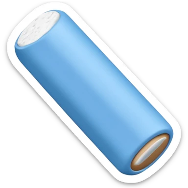 A single rounded white eraser with blue wrap sticker