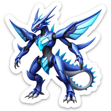  Cool Edgy Shiny Godly Ethereal Digimon-Genesect-Dialga-hybrid full body sticker