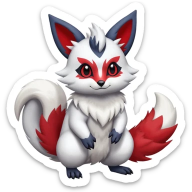 Absol-Zorua-Furret-Zangoose-Chinchilla-fusion-animal-Fakémon-hybrid-creature  sticker