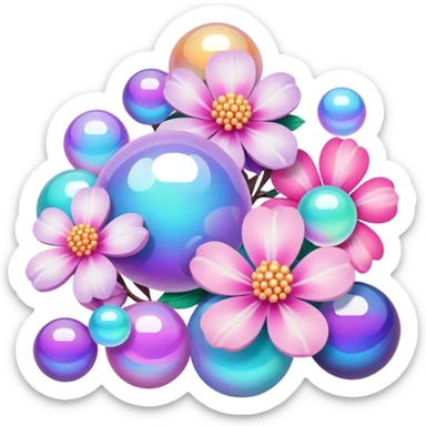 Epic divine legendary celestial flowery complex detailed iridescent gradients marbles aesthetic-scenery-Decorations sticker