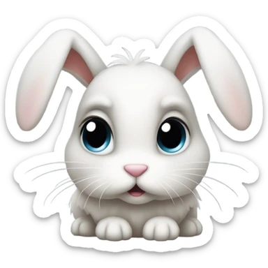 Sad little bunny sticker