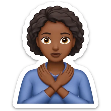 Black women with her hands crossed around her neck  sticker