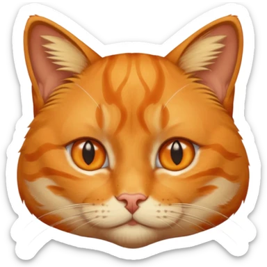 orange cat missing his right eye sticker