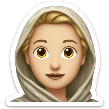 a white woman in a shawl sticker