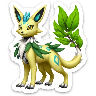  Exotic Ivy Meloetta-Zygarde-Zeraora-Renamon-Protogen-Palkia-hybrid-fusion-Fakémon-creature, full body sticker