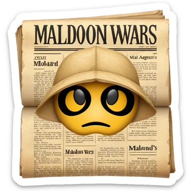 a newspaper that reads MALDONADO WARS sticker