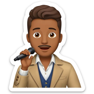 Happy Rock Pop Music Male singer in his 30s dressed with trendy style sticker