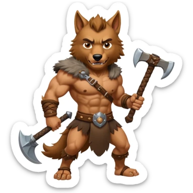 barbarian wolf rider sticker