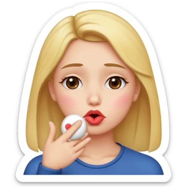 Sad face blowing kiss sticker