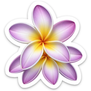 White and pale purple Plumeria  sticker