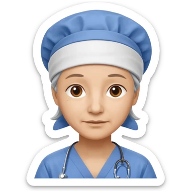 not smiling doctor with scrub cap older sticker