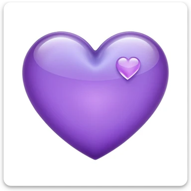 purple heart with a frosted glass effect sticker