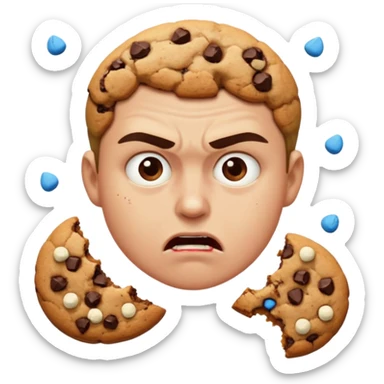Angry person that’s eating a lot of cookies sticker