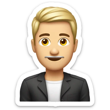 mann um die 25 mit kurzhaarschnitt aber gestylte und einem vollbart gepflegt sticker