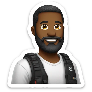 Gamer 28 years with beard black  sticker