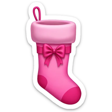 pink christmas stocking with pink bow sticker