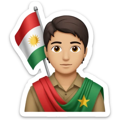 someone with the Kurdistan flag on their back sticker