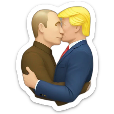 trump-and-putin-kissing,-lgbtq+ friendly, positivity, inclusiveness sticker