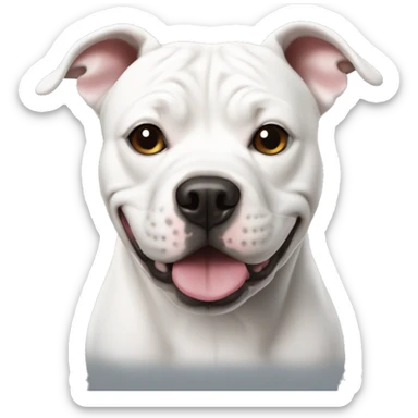 White Staffordshire bull terrier  sticker