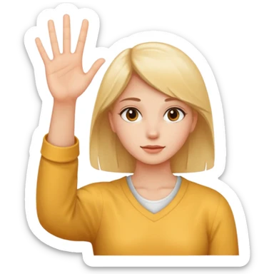 Fille avec un 6 sur une main et un 7 sur l'autre sticker