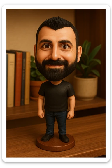 Create a bobblehead with the reference. sticker