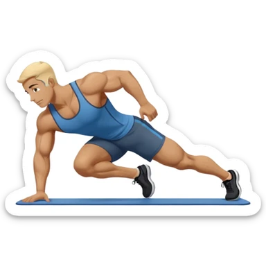 man doing Plank Waves in a crossfit training sticker
