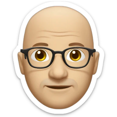 bald sherlock glasses sticker