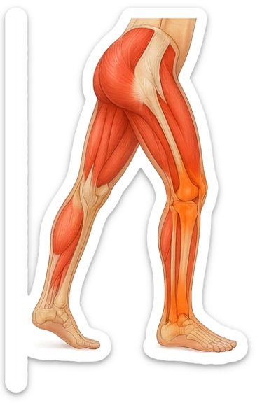 PRENDI SPUNTO DALLA FOTO E FAMMI A LIVELLO ANATOMICO LA GAMBA IN SOVRACCARICO sticker