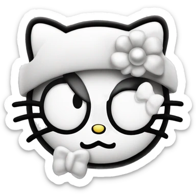 Hello kitty face all pearl white sticker