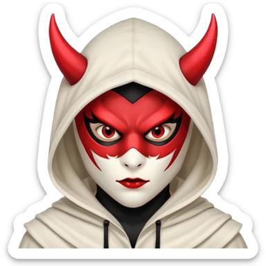 demon masqué avec une capuche sticker