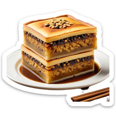 martabak manis-cinematic-realistic-martabak manis-dish-emoji,-depicted-as-a-single,-square-slice-of-sweet,-thick-martabak manis-with-a-rich,-indulgent-filling,-rendered-with-detailed-textures-and-vibrant,-appetizing-lighting sticker